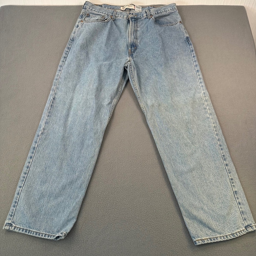 Levis 550 Relaxed Fit Light Wash Denim Jeans Mens W38 L30 100% Cotton